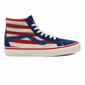 Damske Kotnikove Tenisky Vans Anaheim Factory Sk8-Hi 38 DX Modre/Červené Pruhované VA75RVLGM